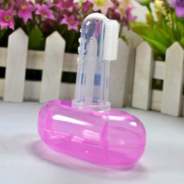 Baby Infant Silicone Finger Tip Toothbrush with Case