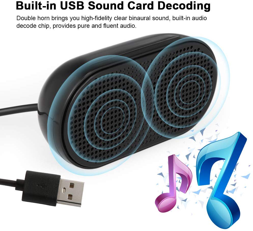 USB-Powered PC Computer Speakers for Monitor