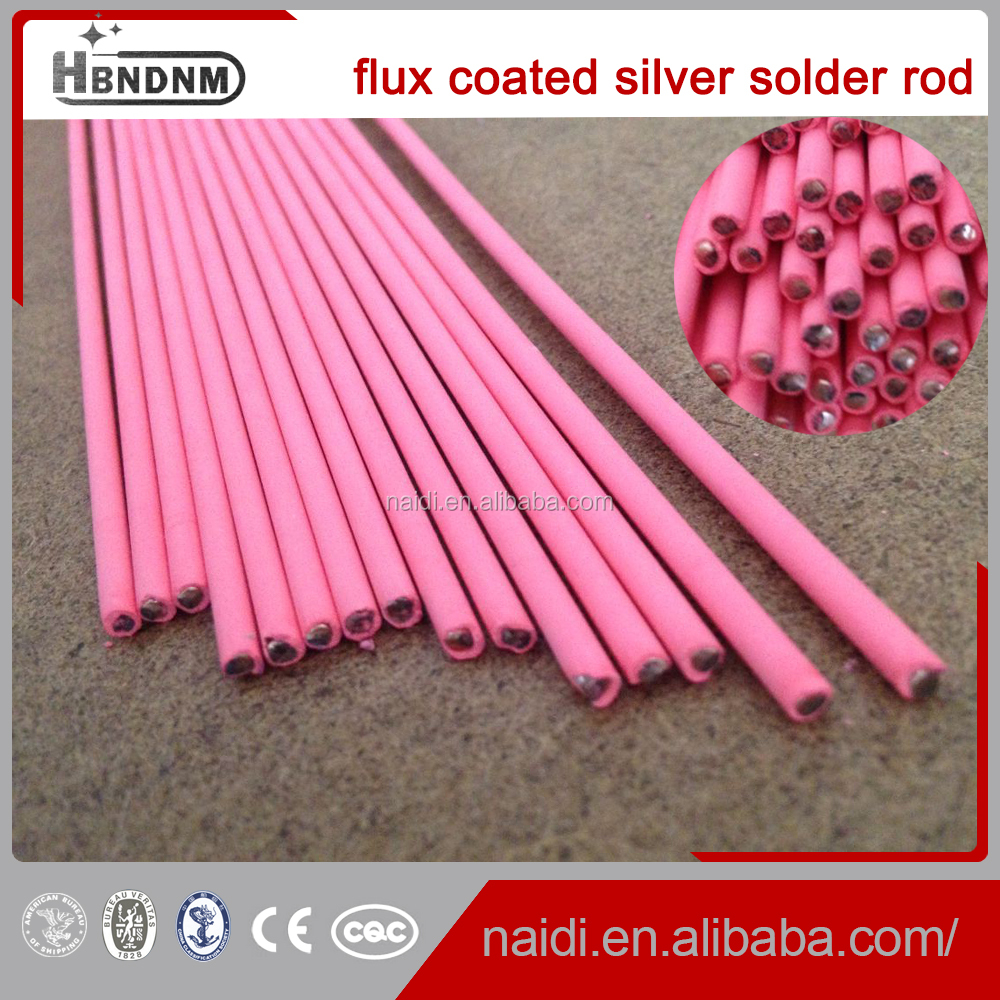 high pink flux coated silver welding solder rods 65ag 2mm