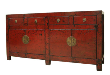 antiques red sideboard