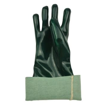 Triple Dipped Green PVC Rękawice z piaszczystym wykończeniem