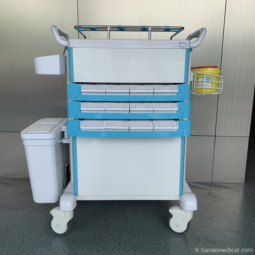 Chariot pratique de médecine d&#39;ABS en acier d&#39;hôpital