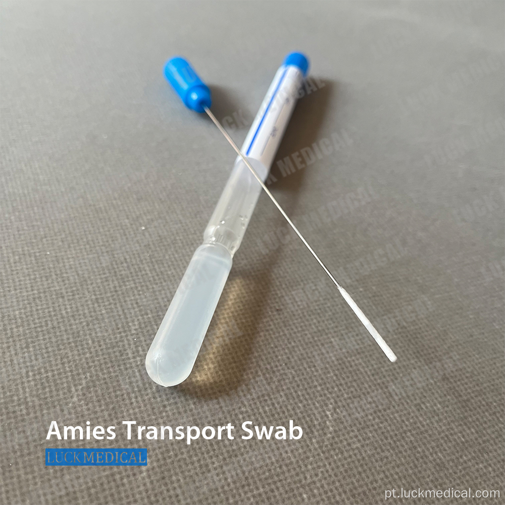 AMIES Transporte Swab Swab de aço inoxidável