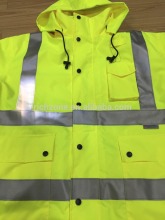 high visibility winter reflective safety parka