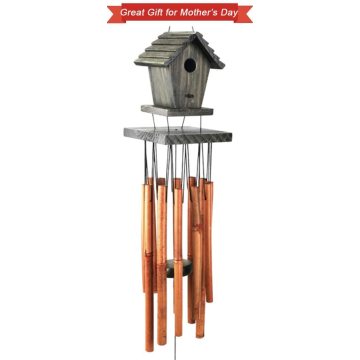 Bamboo Wooden Birdhouse Wind Chimes