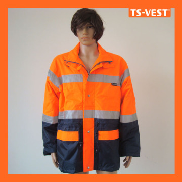 traffic police protective garment reflective safety parka jacket