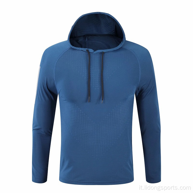 Spazzatura da ginnastica muscolare da ginnastica muscolare con cappuccio da uomo personalizzato