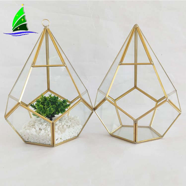 Artdragon Polyhedron prism terrarium supplier,desktop hanging garden glass geometric terrarium wholesale