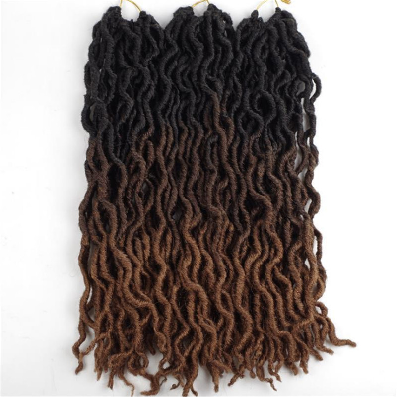 18inch Synthetic Gypsy Locs Crochet Faux Nu Locs Wavy Goddess Locs Boho Dreadlocks Twist Braiding Hair Extension