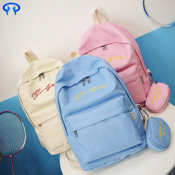 Simple cute lady canvas backpack