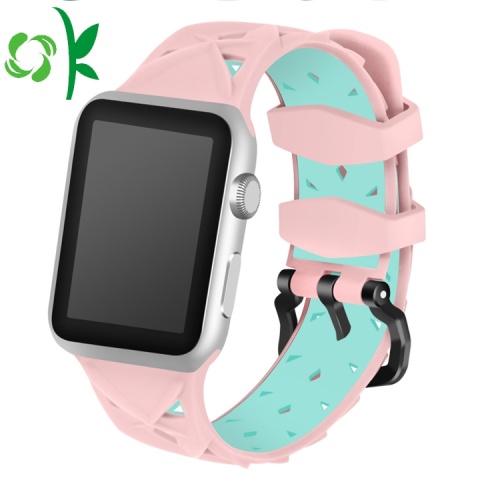 Dubbelfärg Valentine Watch Strap Silicone Iwatch Bands