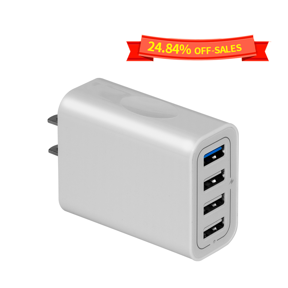 4 منافذ 40W QC3.0 شاحن حائط USB شاحن