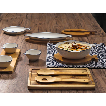 Custom Fish Shape Ceramic Serving Trays and Platters for Restaurants