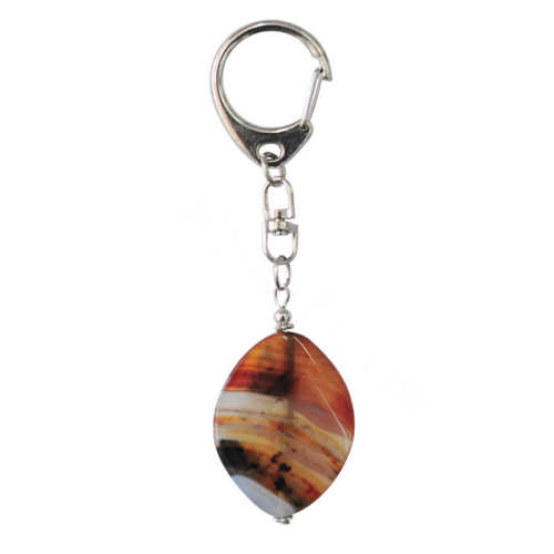 Natural Gemstone Agate Keychain