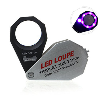 10x Magnification LED Jeweler Loupe with UV Light