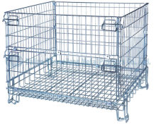 Folding welded wire gabion box