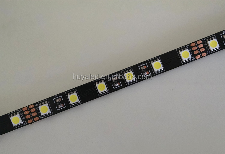 led light shenzhen led 5050 24v black PCB 300leds 5meter cold white flexible strip RGB