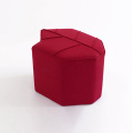 Leaf Seat Design Upholstered Wool Pouf Ottoman