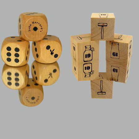 Eco-friendly solid maple color 1" Custom Wooden Dice