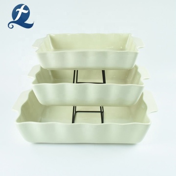 Färgglada keramiska rektangel bakeware set