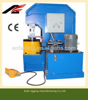 Hydraulic wire rope swaging machine