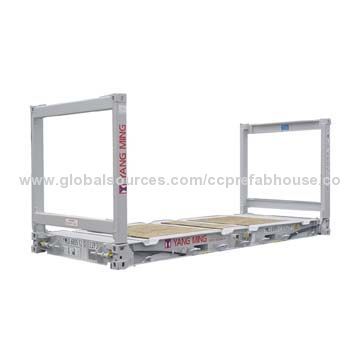 20ft Flat Rack Container, Removable End Frame, Stanchions and Lashing Rings on Both Sides