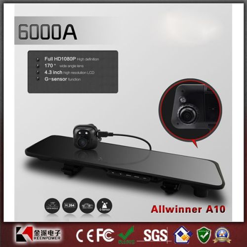 6000A Car Rearview Mirror Car Camera DVR Recorder Full HD 1080P Car Dvrs Dual Lens 4.3%22 TFT LCD G-Sensor 170 Degree Angle