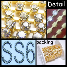 SS6 New Round Cup Chain crystal chaton chain