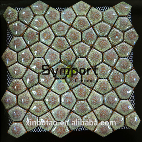 pentagon irregular glazed ceramic mosaic tile