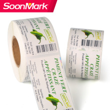Custom design fruit vegetable packaging adhesive labels