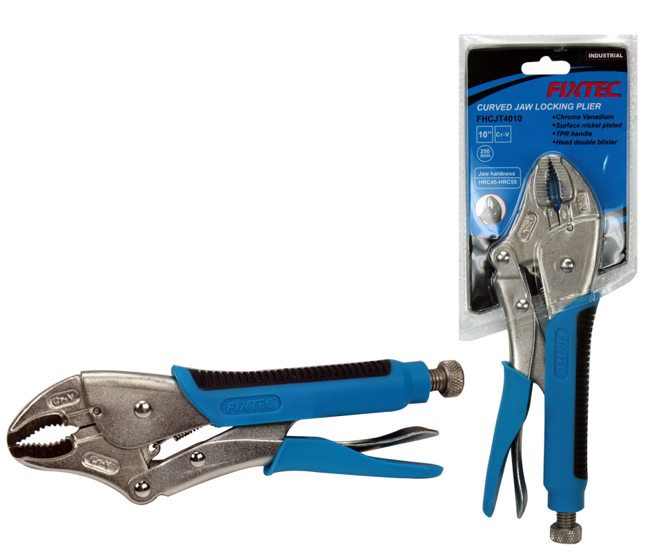 Curved jaw lock plier