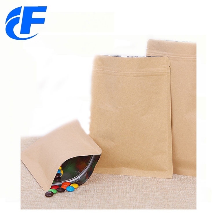 Aluminum foil kraft paper stand up bag