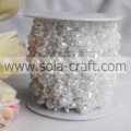 Chaîne de guirlande de perles artificielles en forme de coeur par rouleau pour chaînes de lustre, rideaux, bracelet et collier