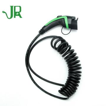 SAEJ1772 32A EV Plug Type1 Tethered Spiral Cable