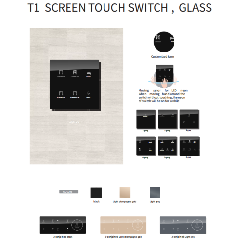 Smart Hotel Light Touch RS-485 Modbus Switch