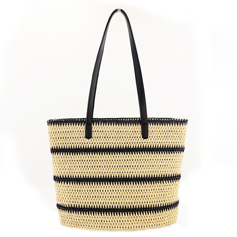 New Stripe Knitting Bag Fashion Sommer Strohsack Damen Strandtasche