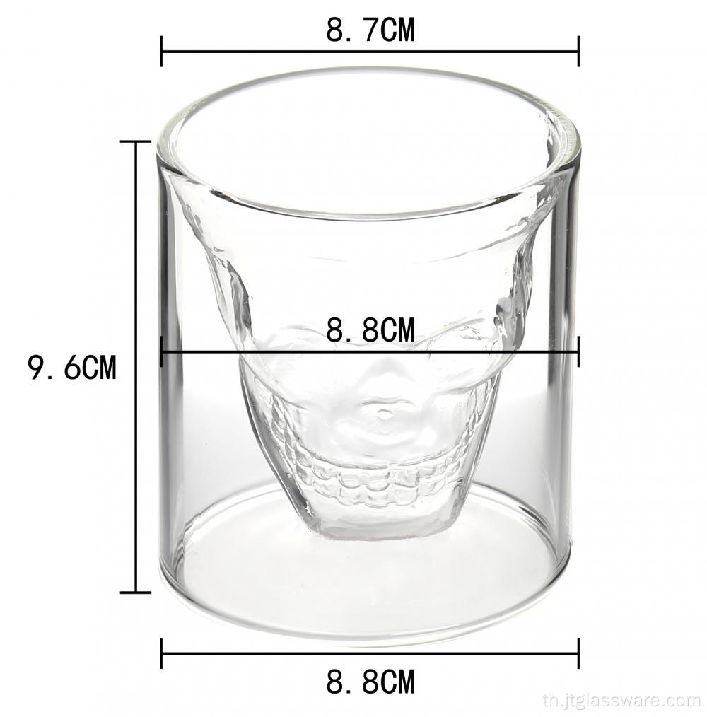 แก้วไวน์กะโหลก Borosilicate Double Wall