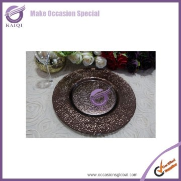 17736 rim colorful metallic black wedding flora glass charger plates