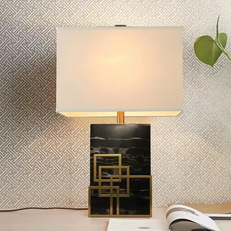 Elegant Marble Table Lamp for Living Room and Bedroom Decor