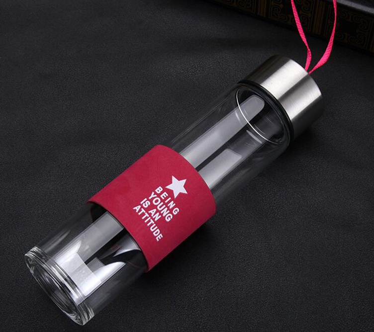 Wholesale Borosilicate Glass Drinking Water Bottle with Design