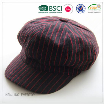 100% Polyester Felt Striped Ivy Cap