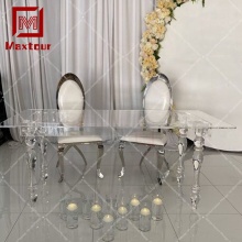 Acrylic Wedding Dining Table for Bride and Groom - Beautiful Event Furniture Design