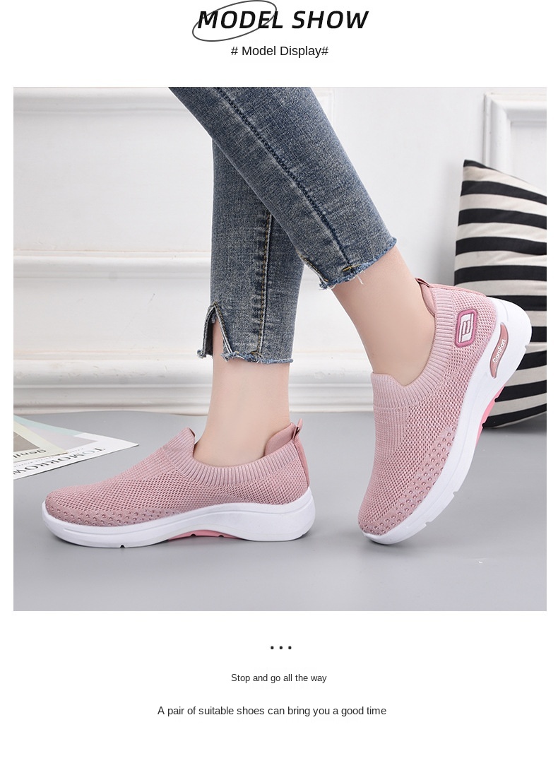 36-41 female Lightweight knitting Casual Walking Shoes Breathable Athletic Fitness Jogging Tennis Racquet Sport Running Sneakers