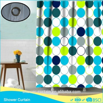 polyester printing bubbles shower curtains blue color