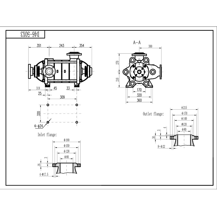 3600 (rpm) 45 kw Motor High Pressure D Multistage Clean Water Pump