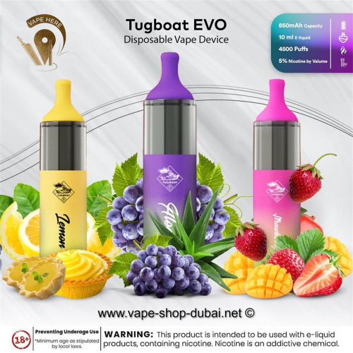 Tugboat evo 4500puffs verfügbares Vape -Schiff an uns