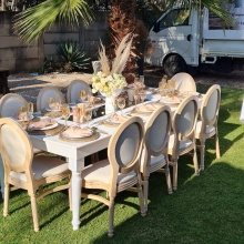 Wooden Wedding Decor Event Party  Rental Banquet Dining Pop XV Luis Chair