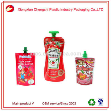 plastic juice bags juice packing bags spouted juice packaging bags