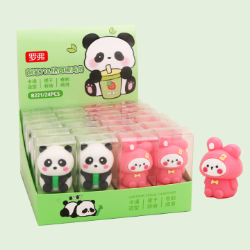 Wholesale Promotional Gift Animal Shape Cartoon Kids Cute Pencil Sharpener with Thermally Erasable