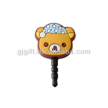 2015 lovely design soft anti dust cell phone lovely earphone stopper